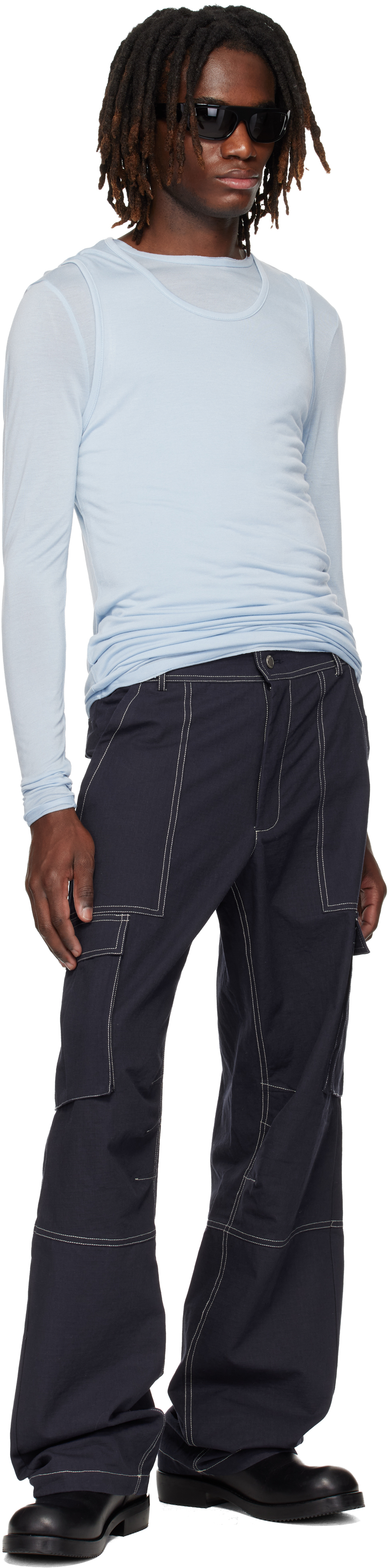 Blue Doria Double Layer T-shirt Set