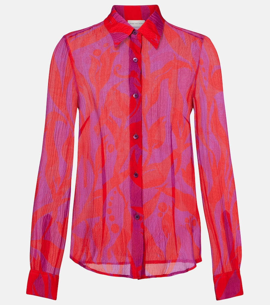 Cloudy printed silk shirt
