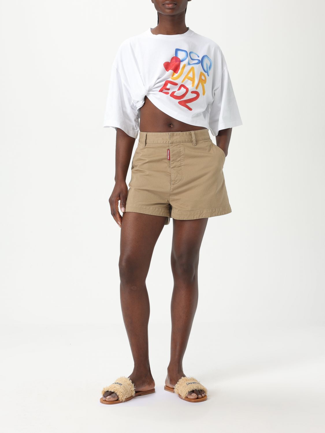 Short DSQUARED2 Woman color Beige