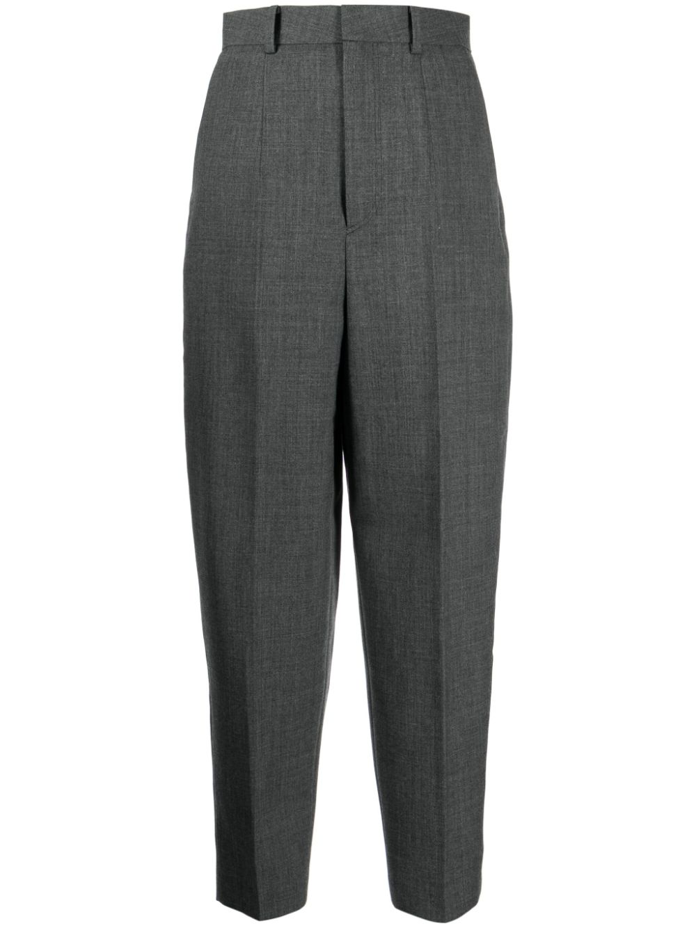 Pressed-crease wool tailored trousers - Grey