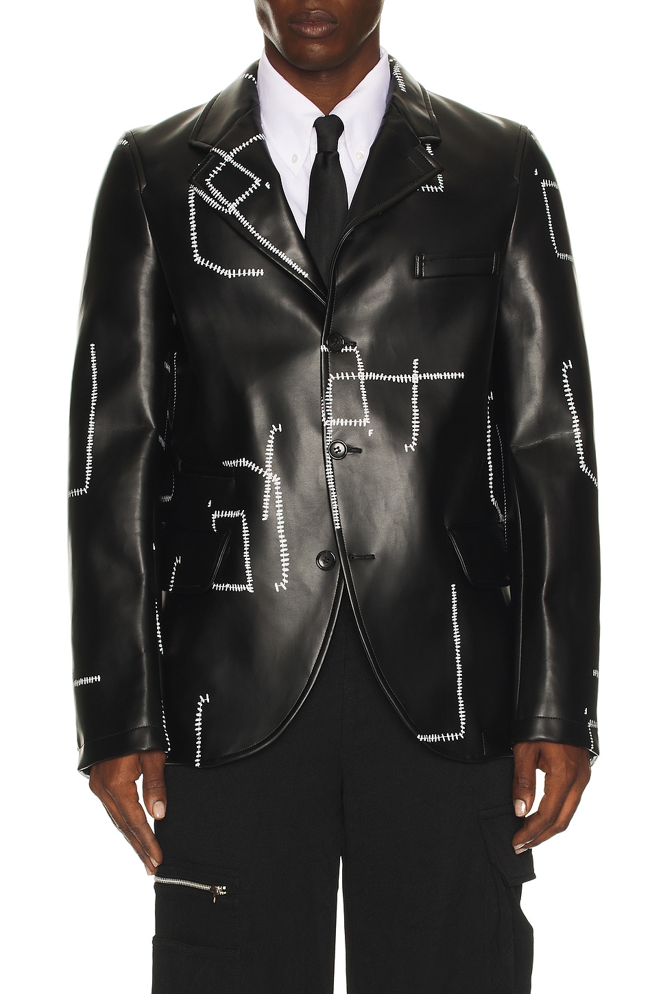 COMME des GARCONS BLACK Filip Pagowski Print Blazer in Black