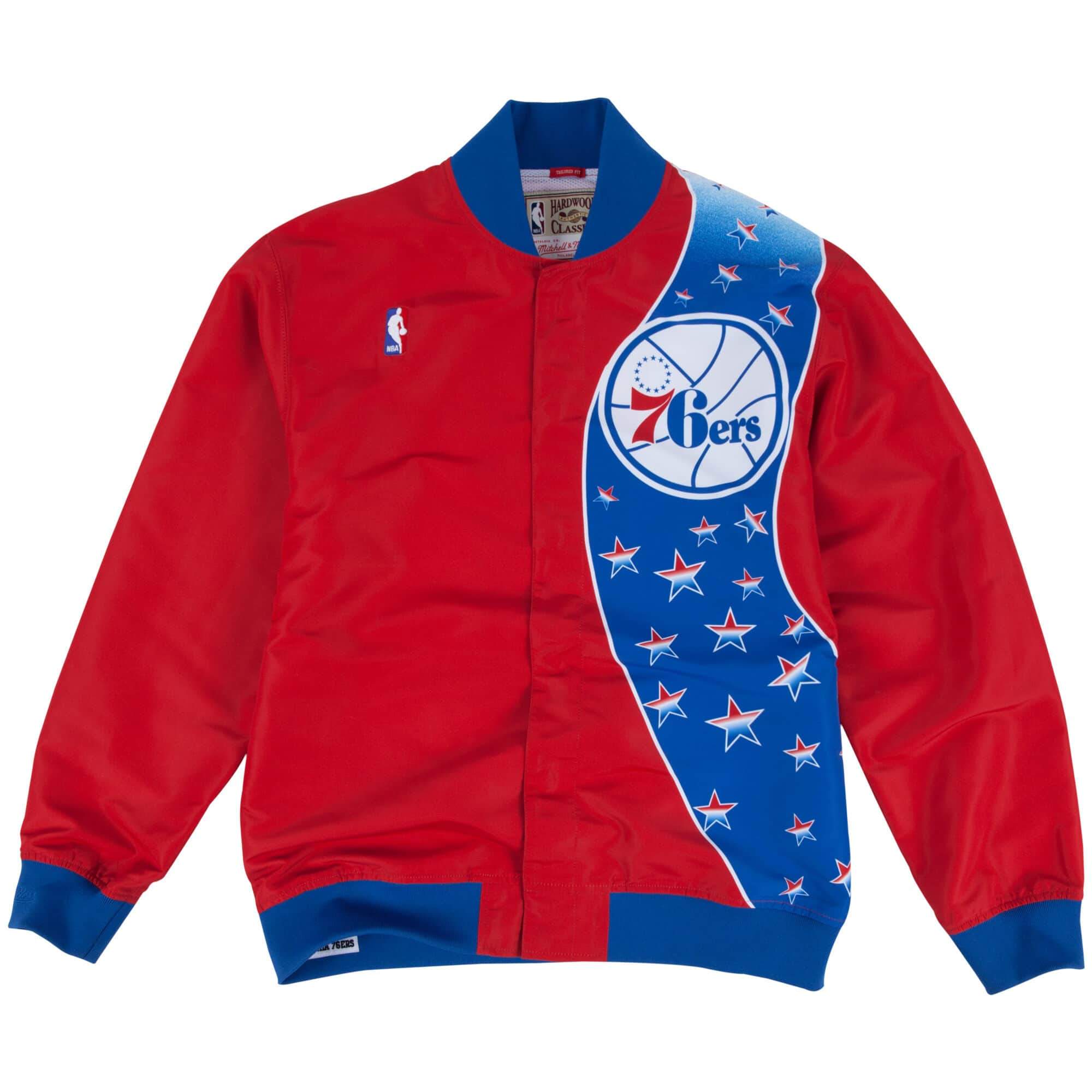 Men's NBA 1993-94 Authentic Warm Up Jacket Philadelphia 76Ers Jackets