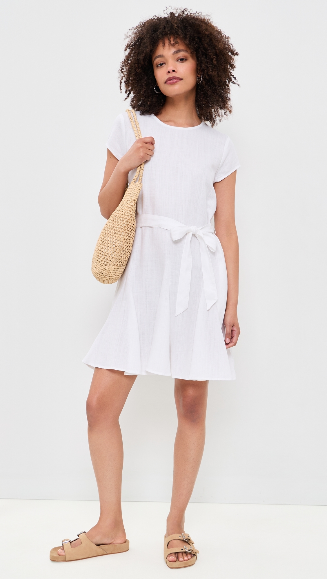 Lydia Linen Mini Dress White