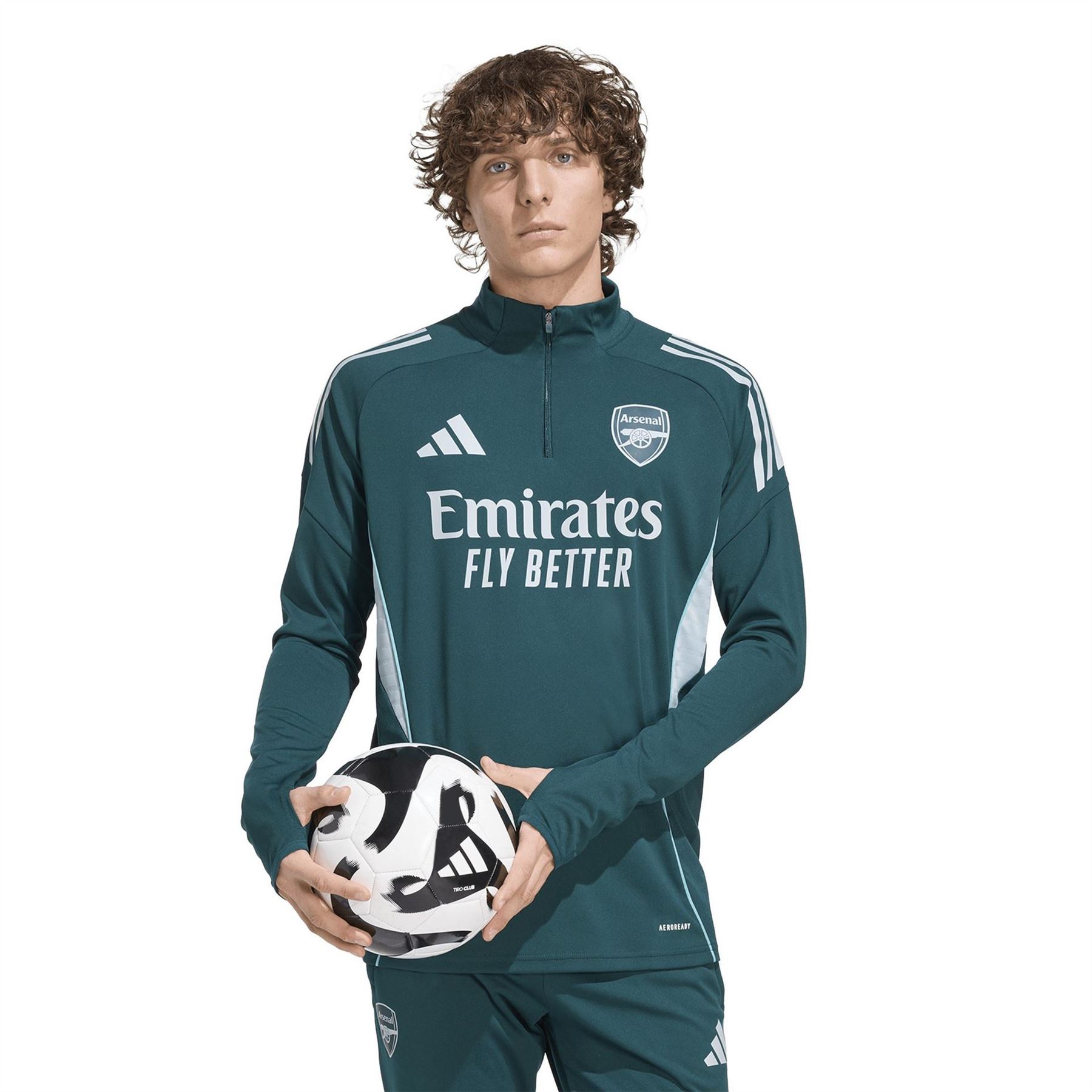 Adidas Mens Arsenal Tiro 25 Competition Training Top in Green/Blue - Mediu