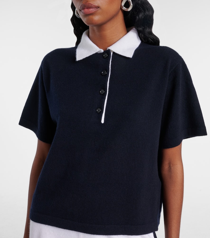 Cropped cashmere polo shirt