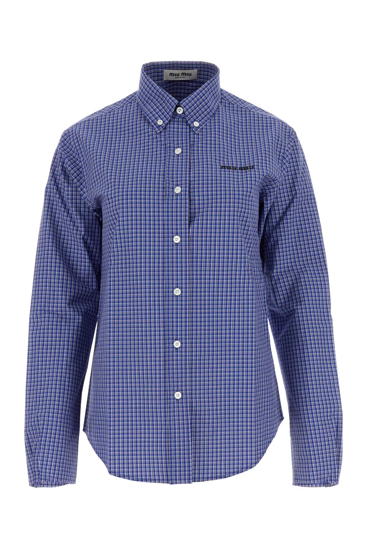 Embroidered Poplin Shirt — Blue