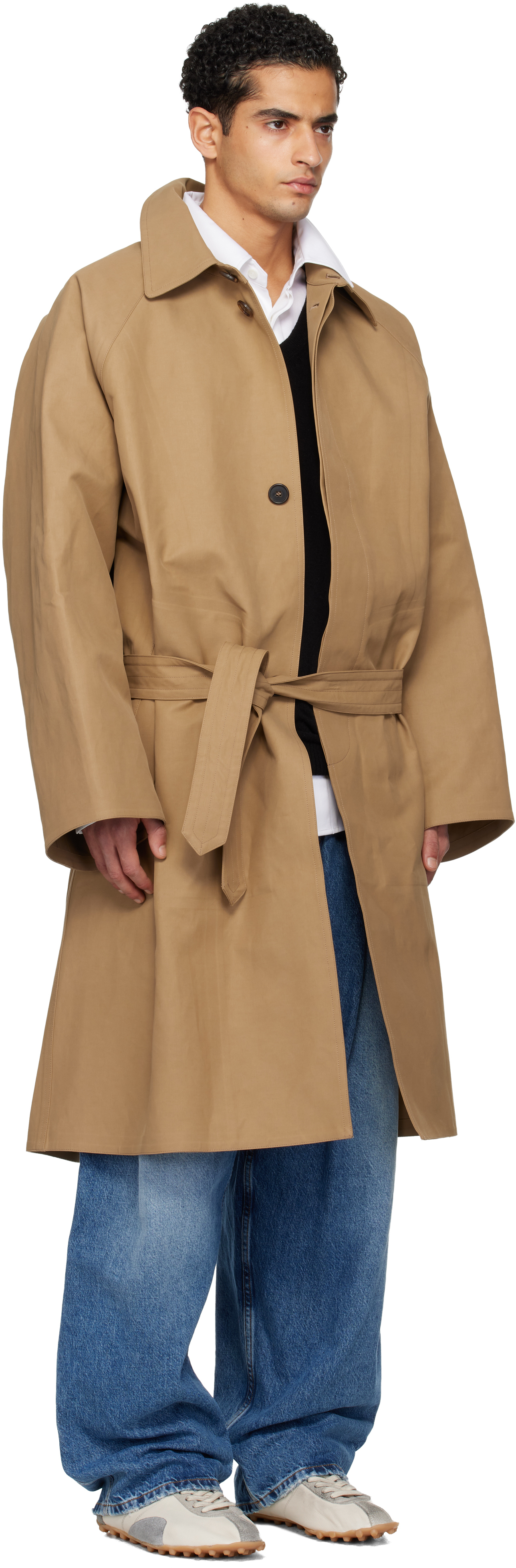 Tan Twill Trench Coat