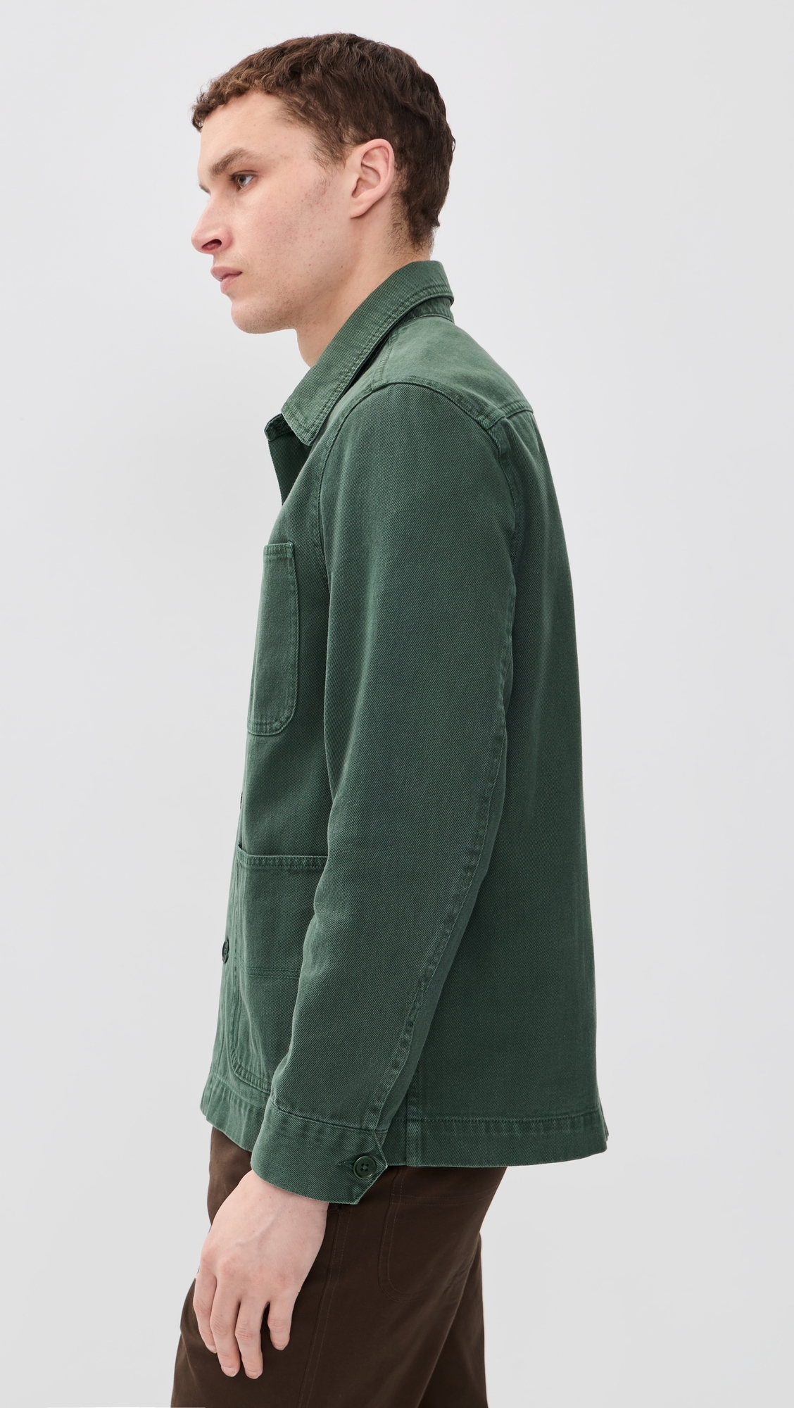 Garment Dyed Work Jacket in Recycled Denim Faded Cypress