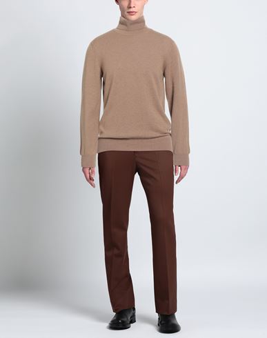 Man Turtleneck Camel Size 46 Cashmere