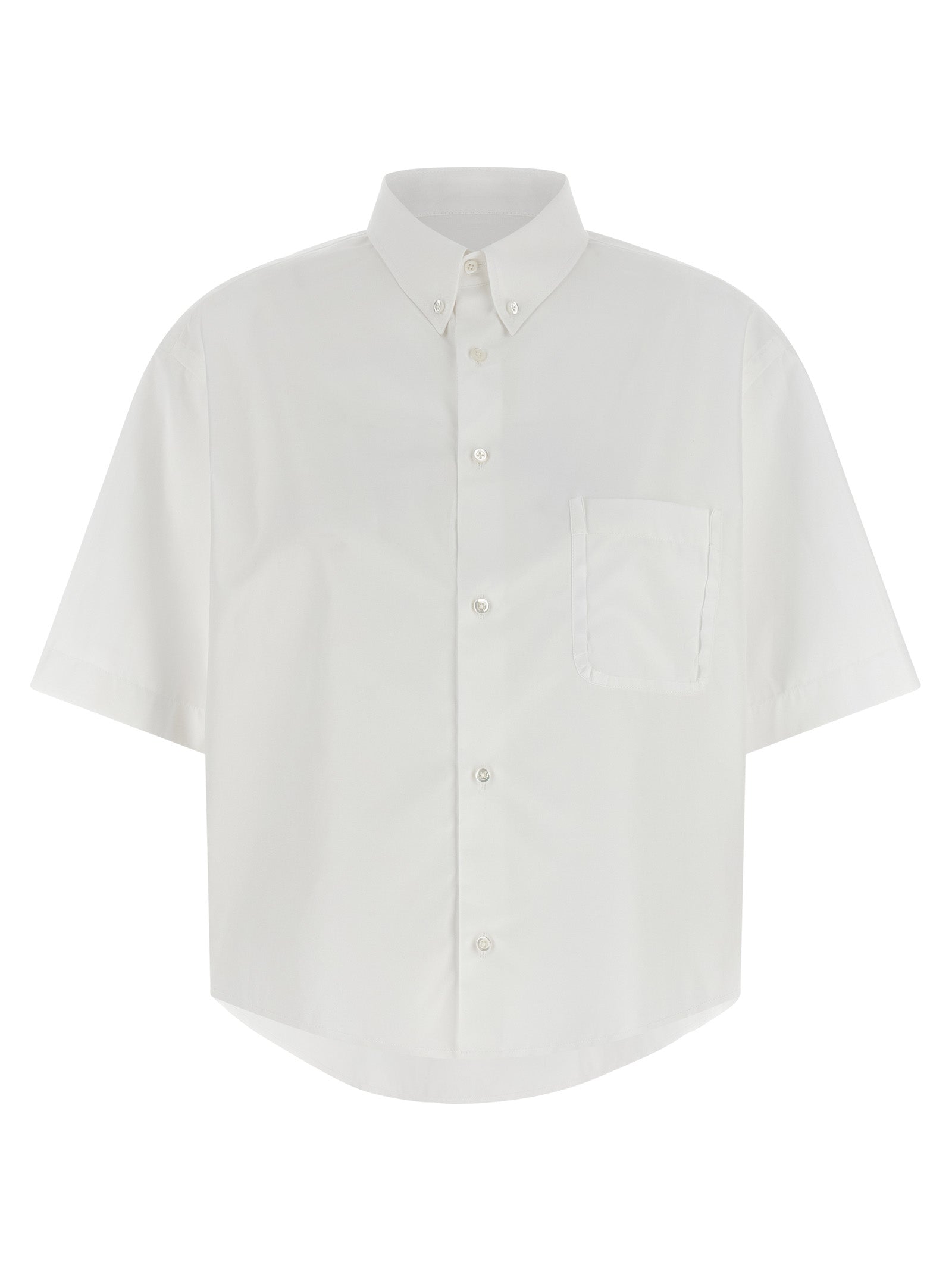 Cotton Poplin Button-Down Shirt — White