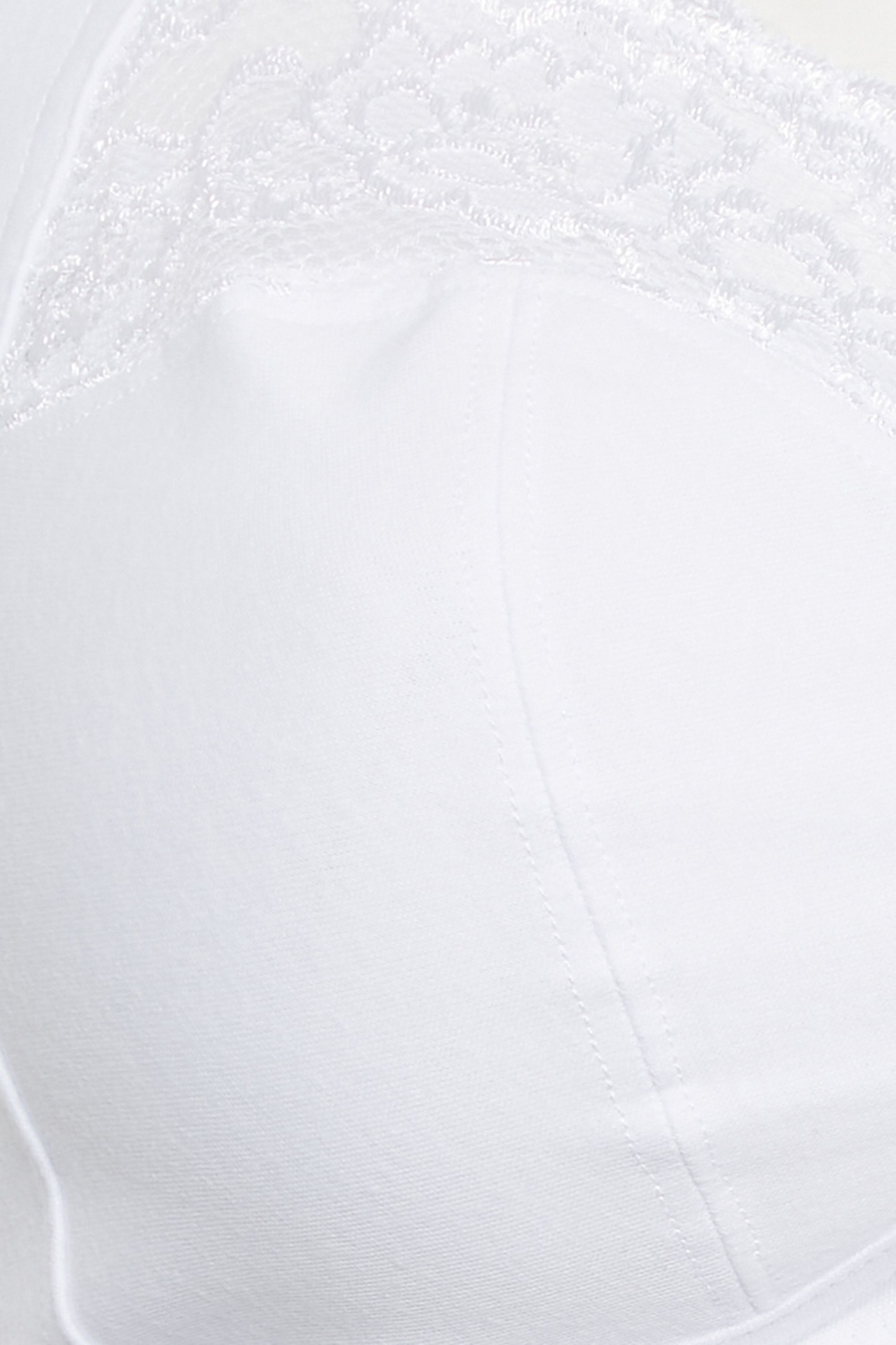 Yours Women's Non-Wired Cotton Bra With Lace Trim in White