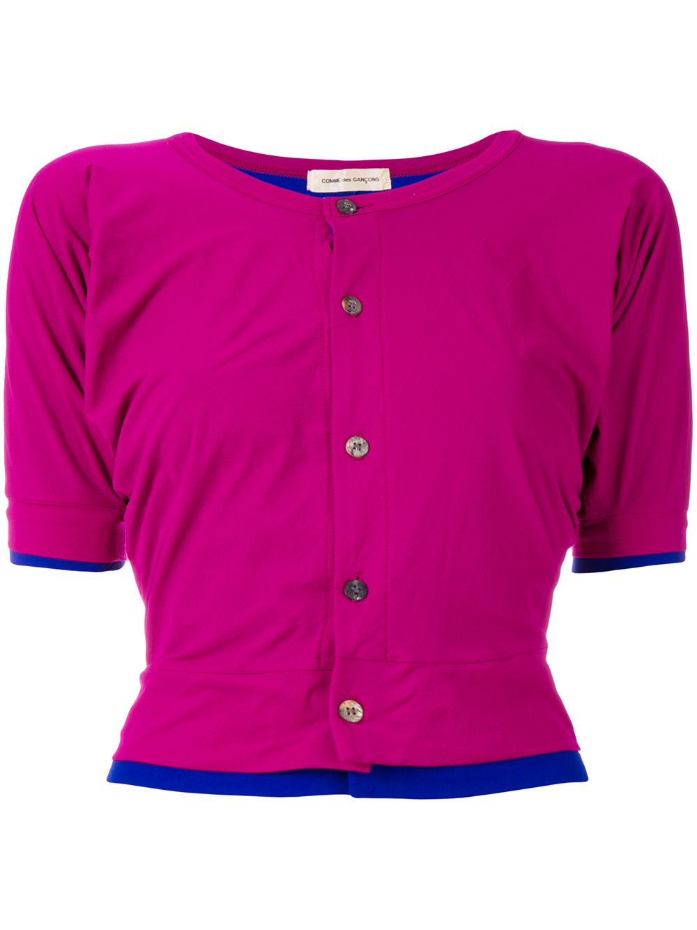 Layered short-sleeved blouse - Pink