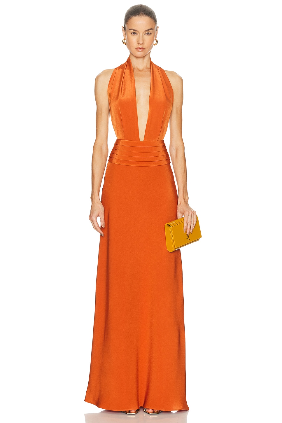 ILA Tina V Neck Dress in Orange - Orange. 40 also in