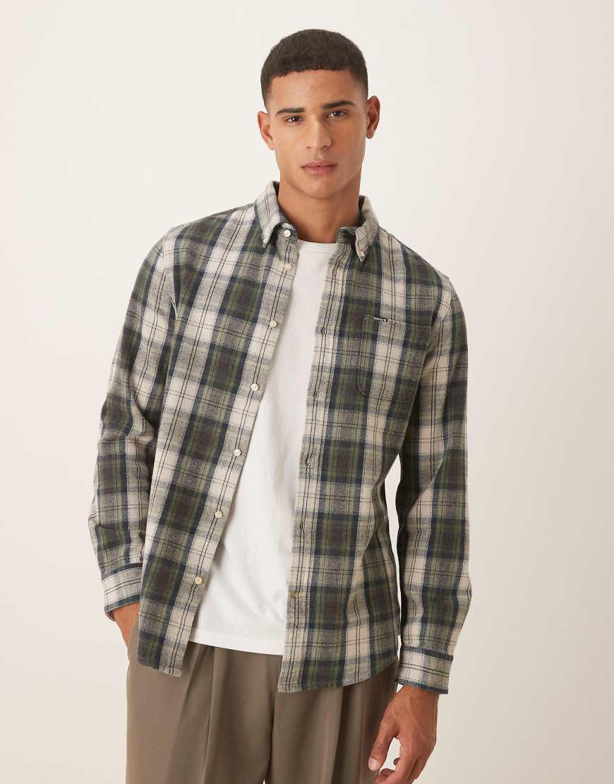 Sillwith tailored checked shirt in navy - NAVY