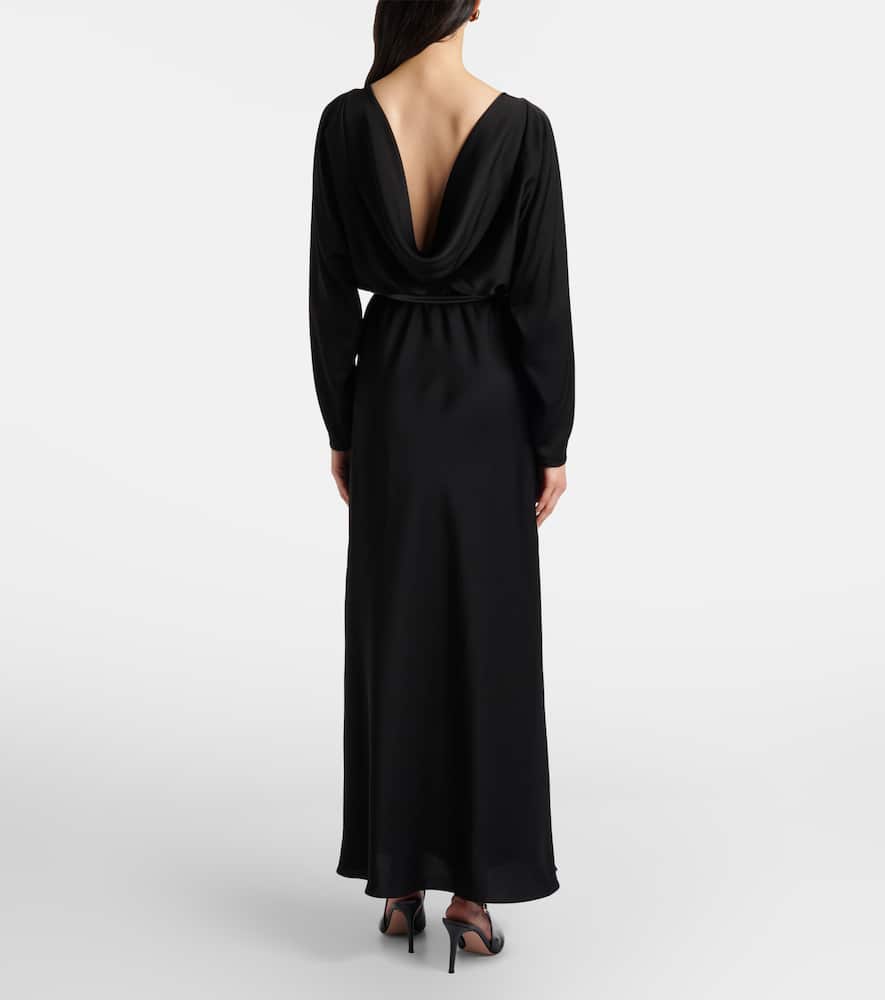 Draped satin gown