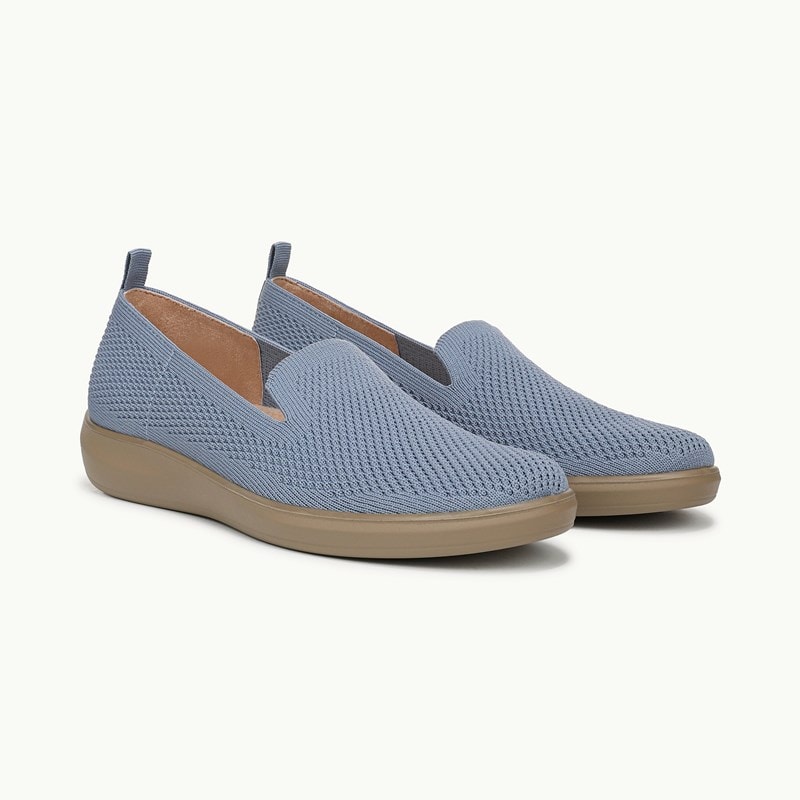 Stride Nelly Slip On Shoes Stonewash Blue Knit Fabric