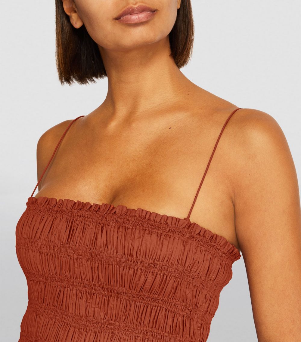 Shirred Midi Dress