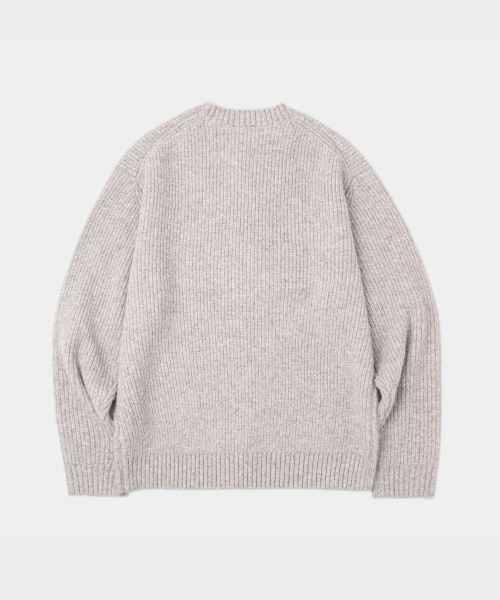 Heavy Rush Wool Round Knit beige