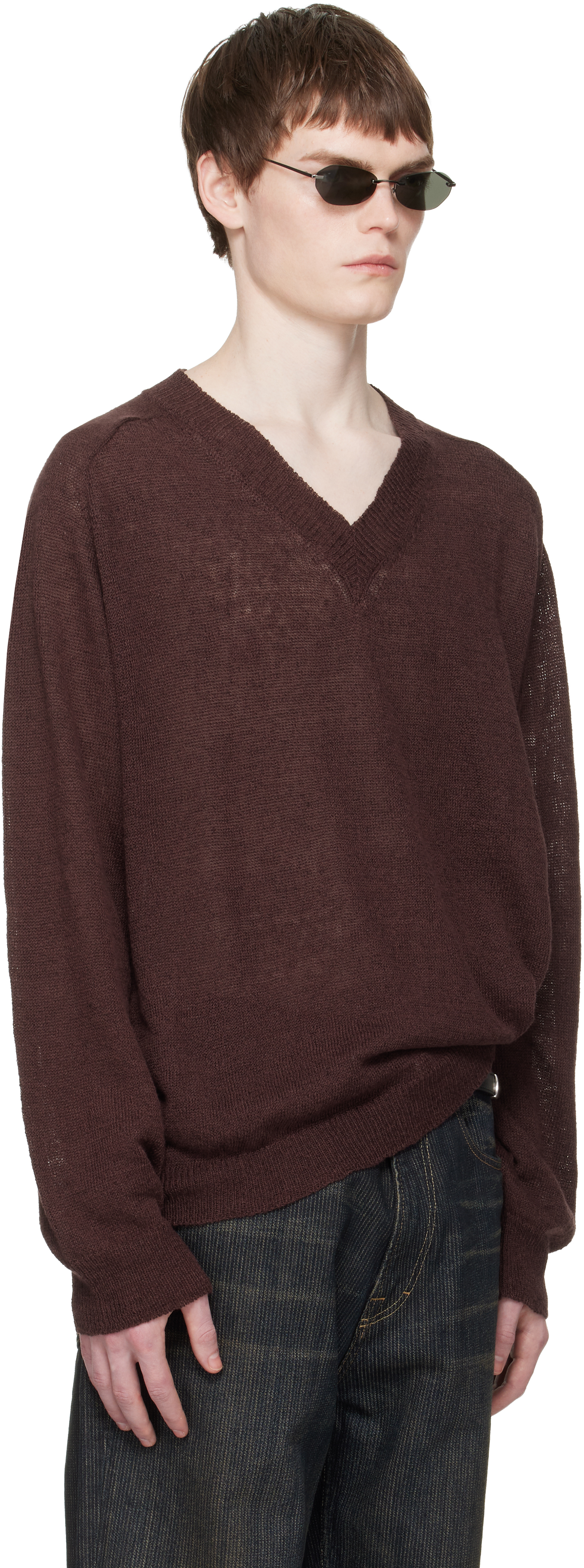 Burgundy Rue V-Neck Sweater