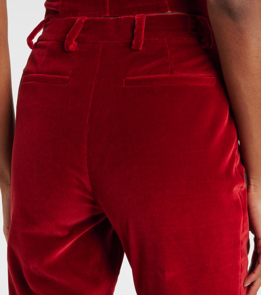 Cotton velvet flared pants
