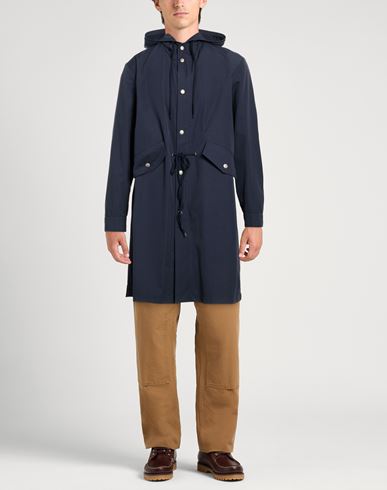Man Overcoat & Trench Coat Navy Size 40 Polyester, Cotton