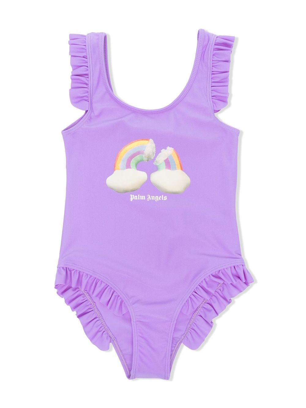 Ruffle-detail one-piece swimsuit - Purple