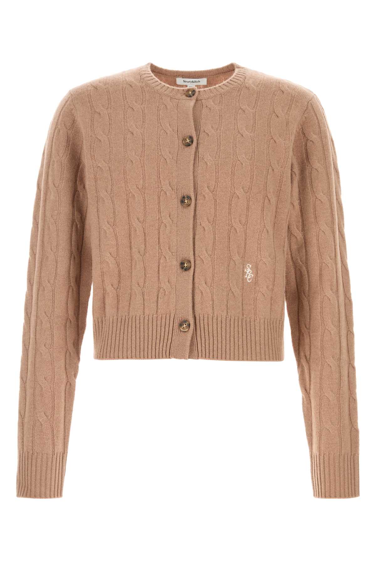 Cableknit Cardigan — Camel