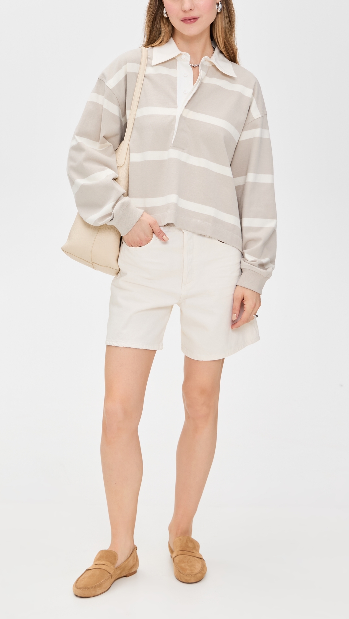 AGOLDE Dame High Rise Baggy Shorts Fortune Cookie