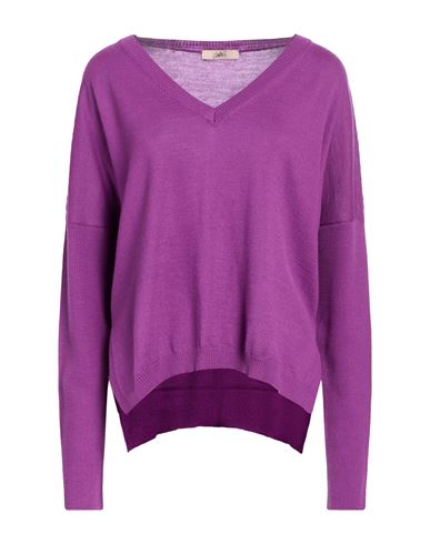 Woman Sweater Purple Size 6 Wool, Acrylic