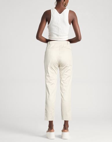 Woman Pants Beige Size 6 Cotton, Elastane