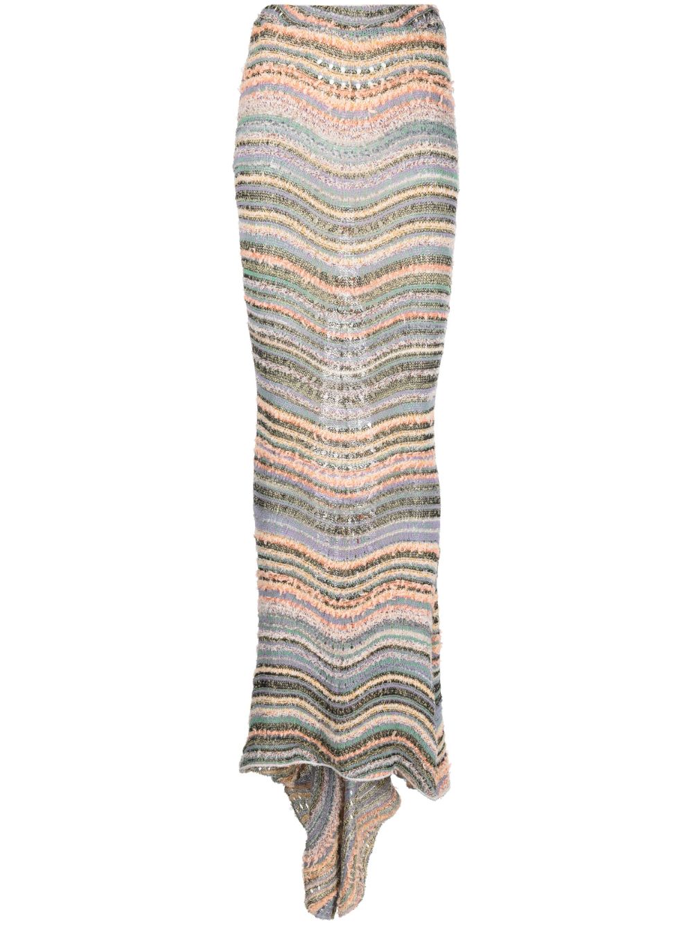 Swirl-print maxi skirt - Black