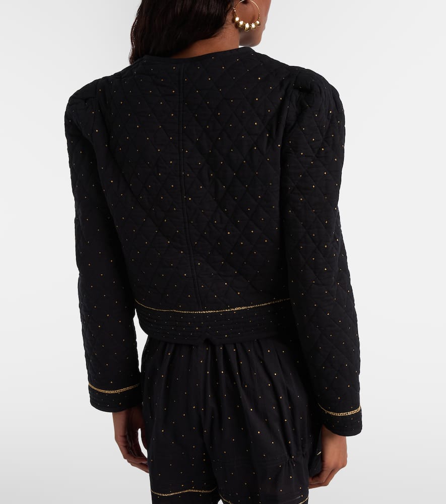 Vania embellished cropped cotton jacket