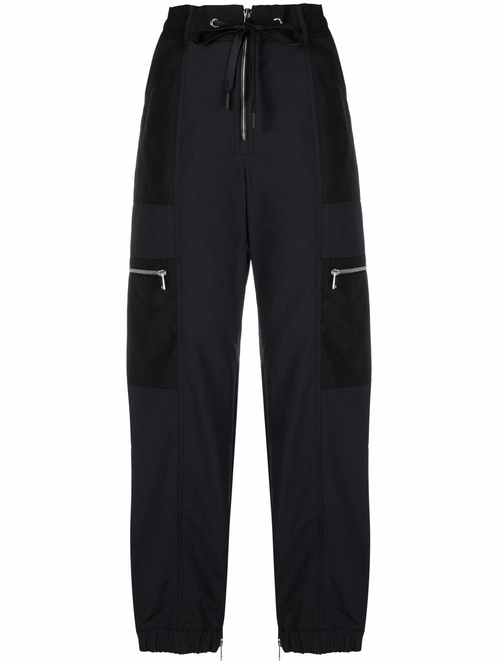 Drawstring zip trousers - Black