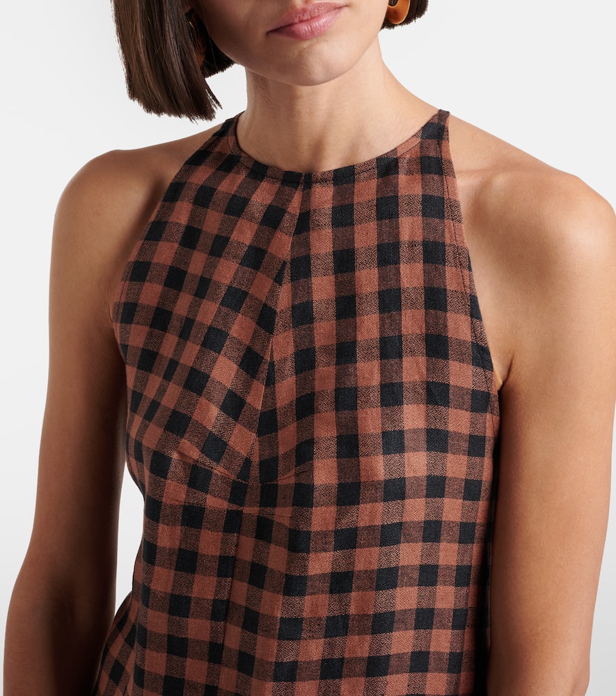 Antigua gingham linen minidress