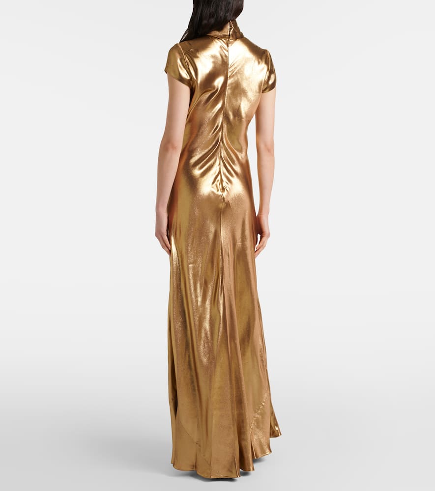 Solar Gaze scarf-detail satin gown
