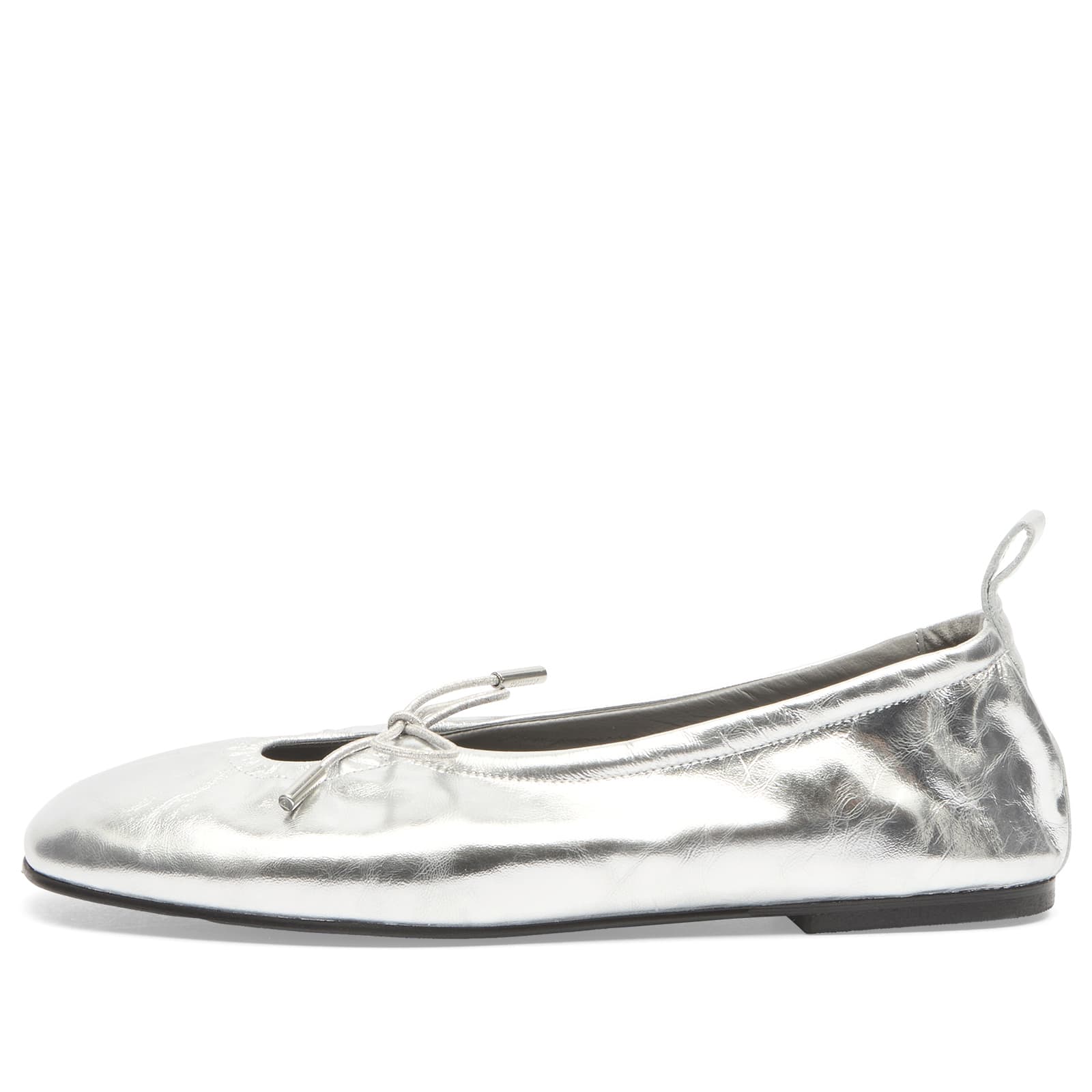 Women's Rosalind Leather Ballet Flats in Shimmer Silver