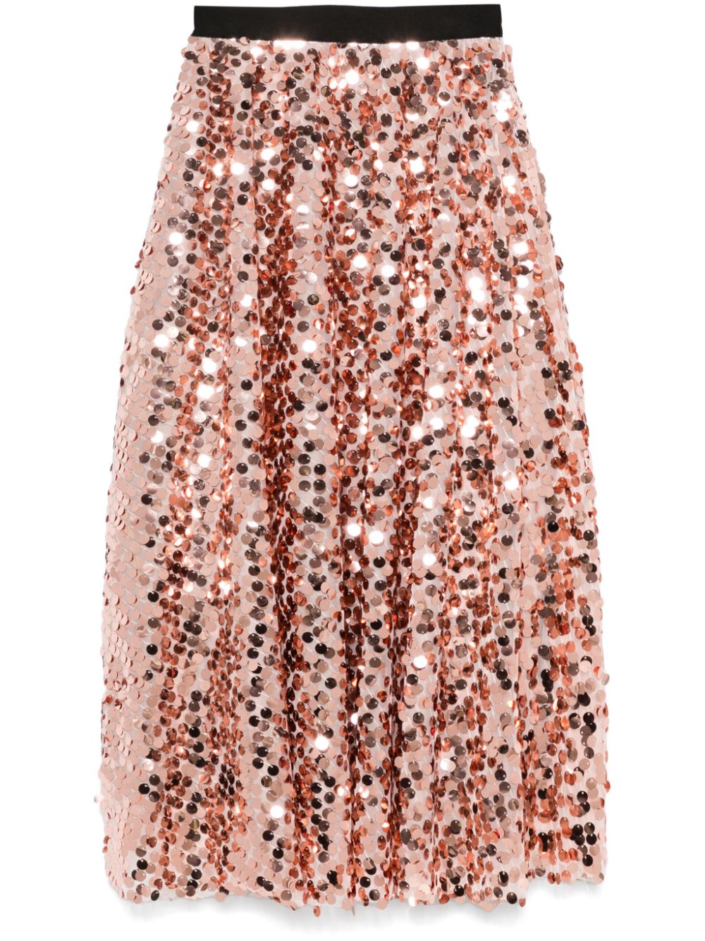 Sequinned midi skirt - Black