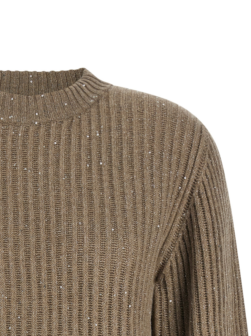 Brunello Cucinelli - sparkling sequin cashmere wool crew sweater