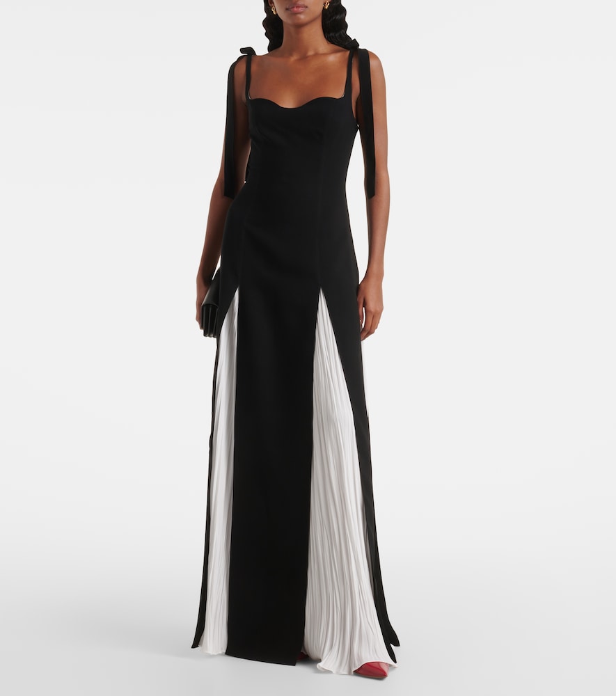 Pleated silk gown