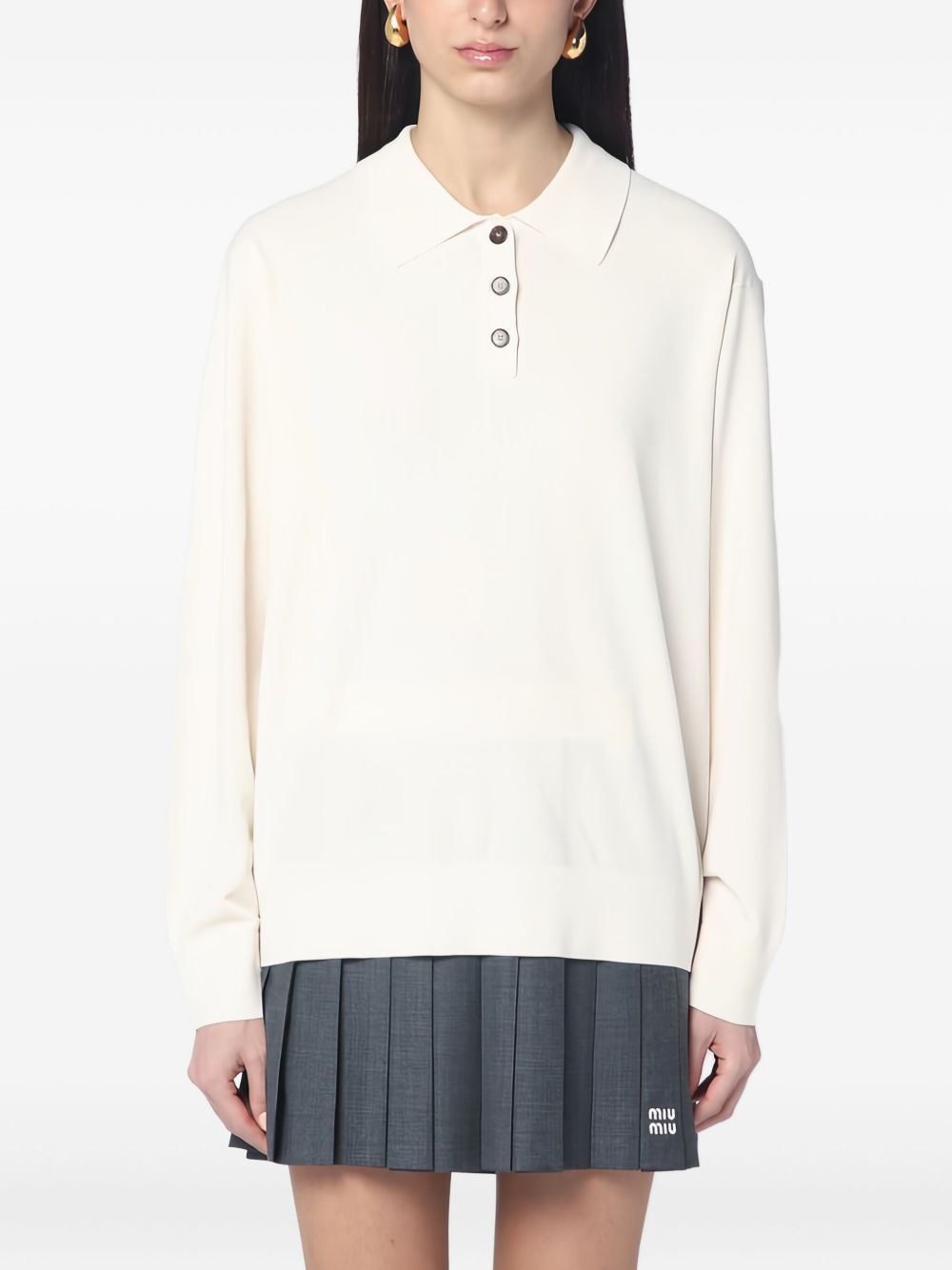 The Garment long sleeve polo shirt - Neutrals