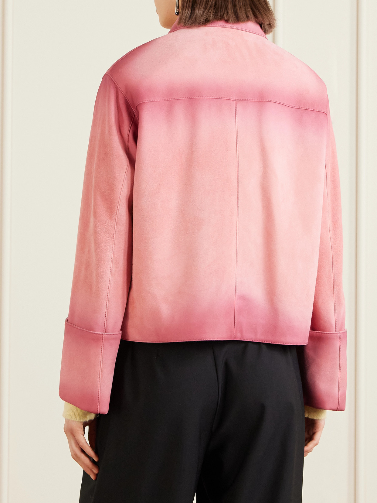 Distressed Suede Jacket - Pink