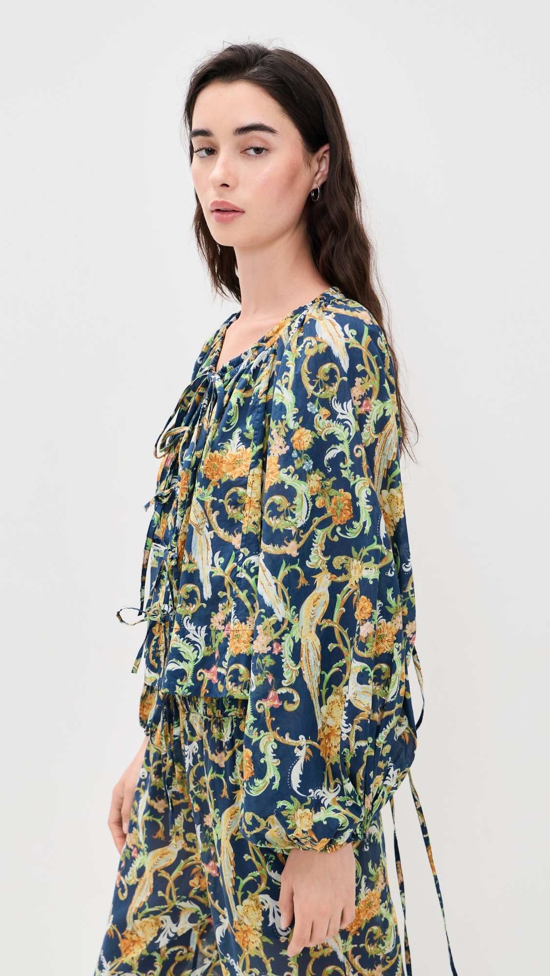 Oleander Blouse Royal Birds Navy One Size
