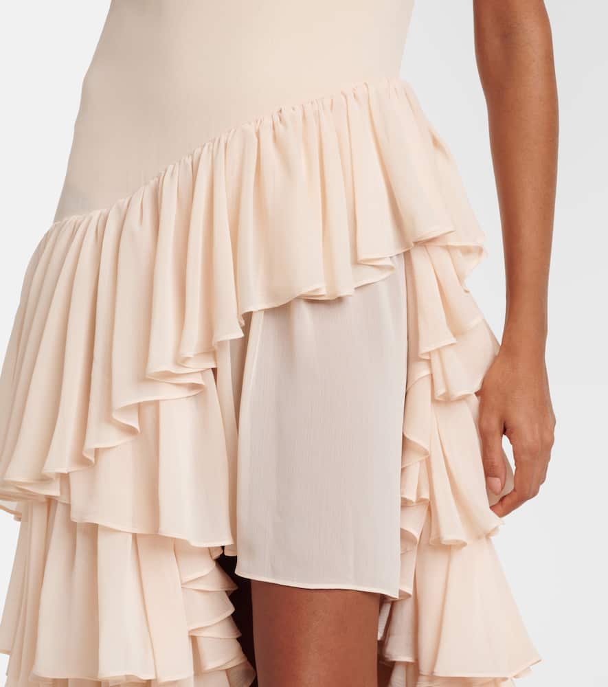 Tiered asymmetric maxi dress