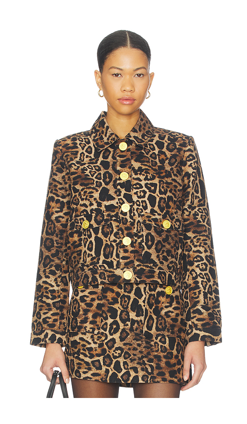 L'AGENCE Nyx Crop Jacket in Brown. 0. Also