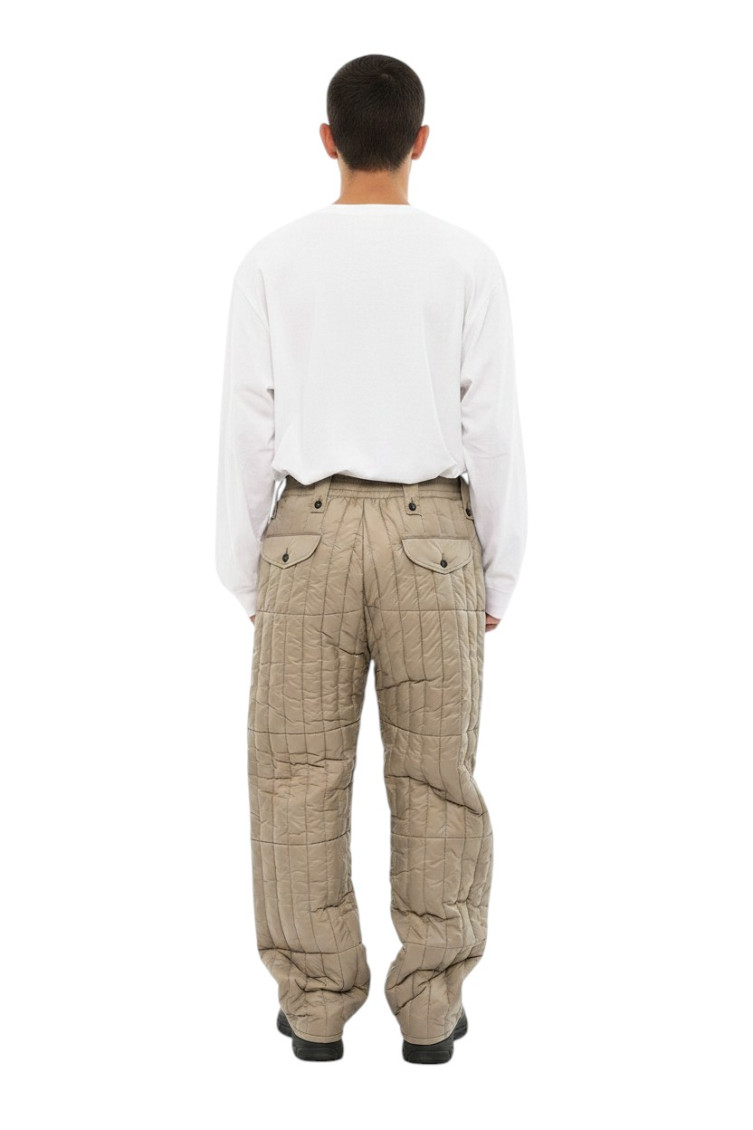 Beige Relaxed Quilted Pants
