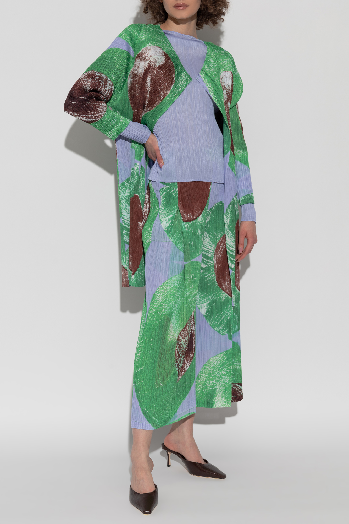 Pleated Coat, Women's, Multicolour