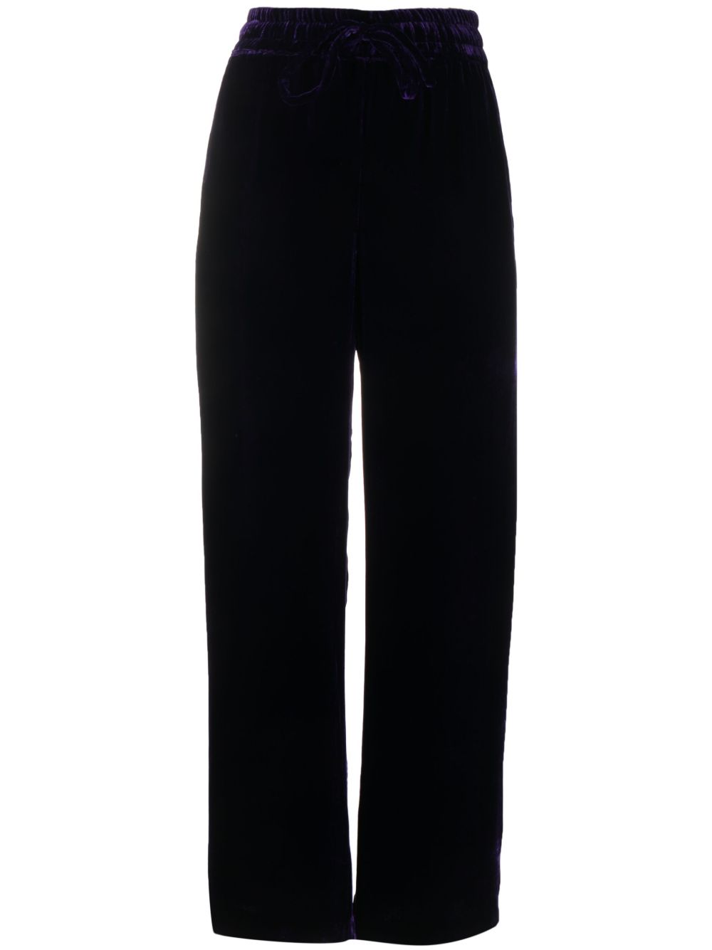 THE ROSE IBIZA drawstring silk velvet trousers - Black