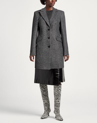 Woman Coat Charcoal Size 4 Polyester