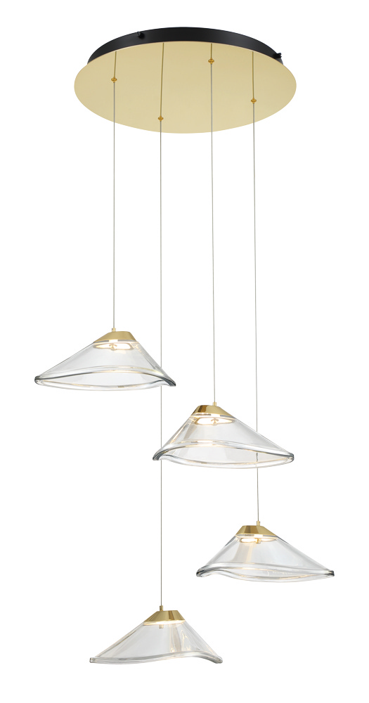 Coal And Sun Gold LED Pendant from the Sneer Collection