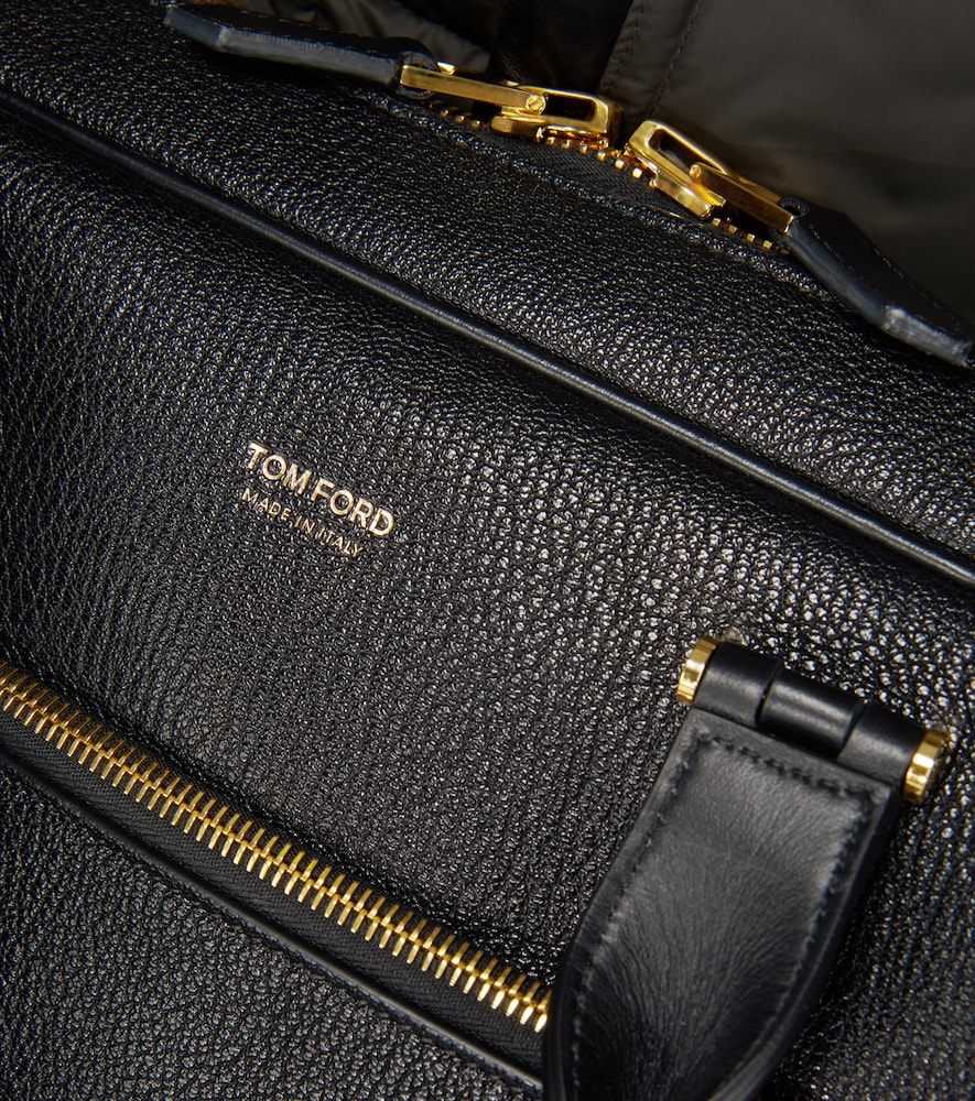 Grained leather briefcase